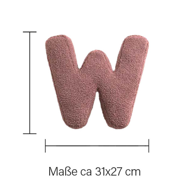Mea Living Buchstabenkissen "W" rose Blitzangebot