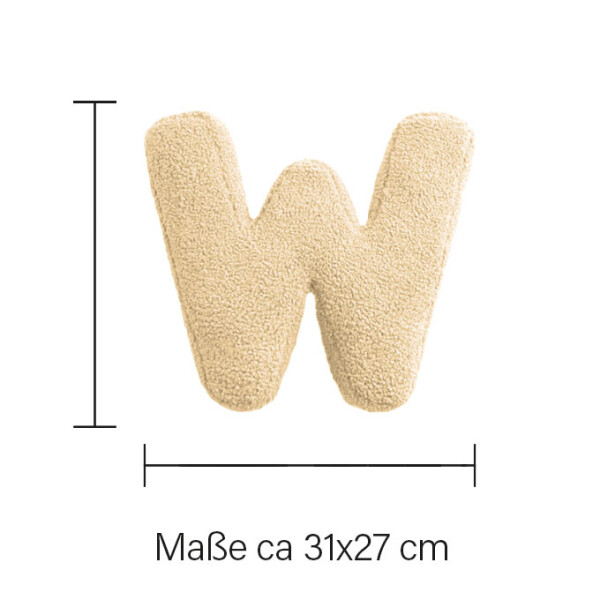 Mea Living Buchstabenkissen "W" wollweiss Große Rabatte