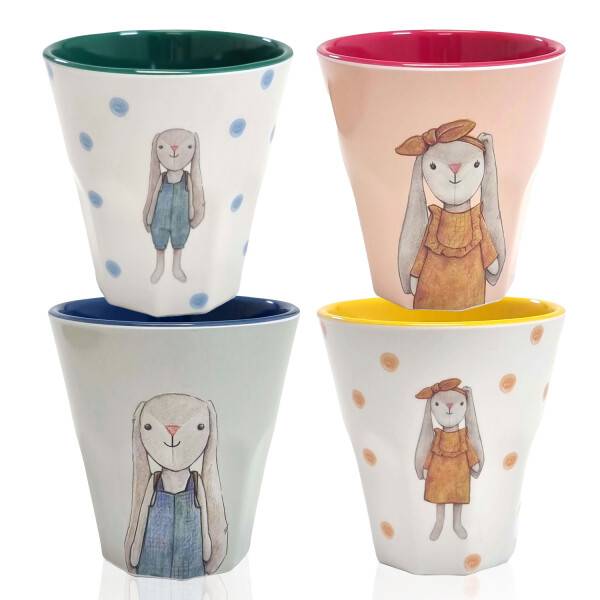Mea Living Melamin Becher gelb "Hase Hedda" Nur für heute