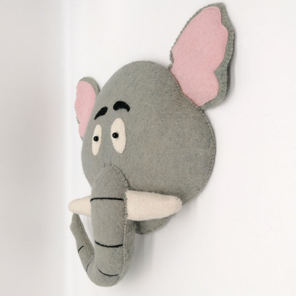 Mea Living Wanddekoration Tierkopf Elefant, Wollfilz - 38x7,5x38cm Günstig kaufen