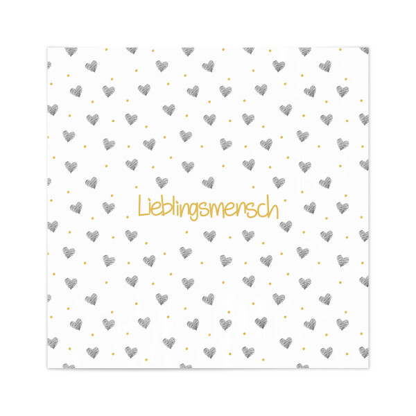 Mea Living Serviette Motiv "Lieblingsmensch" gold