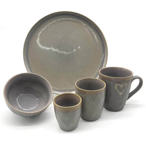 Mea Living Stoneware Espressobecher "Herz" sand Top Angebot