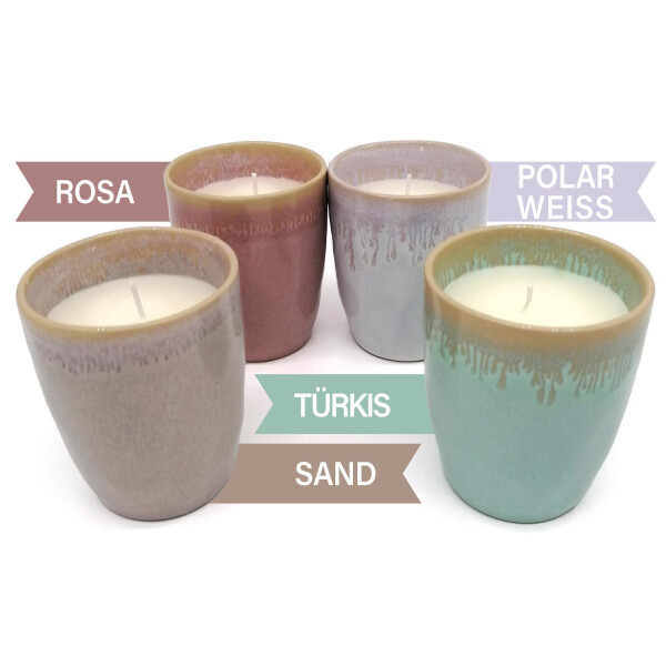 Mea Living Stoneware Kerze im Becher polarweiß Tägliche Deals