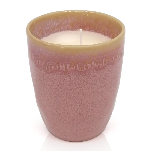 Mea Living Stoneware Kerze im Becher rosa Sonderangebote