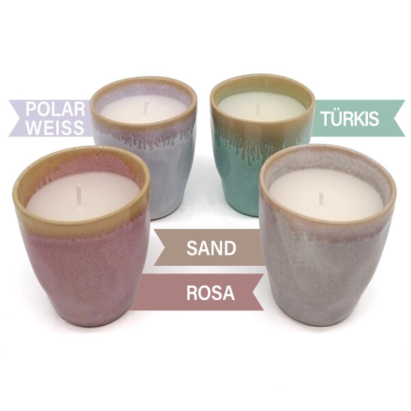Mea Living Stoneware Kerze im Espressobecher rosa Super Sparpreis