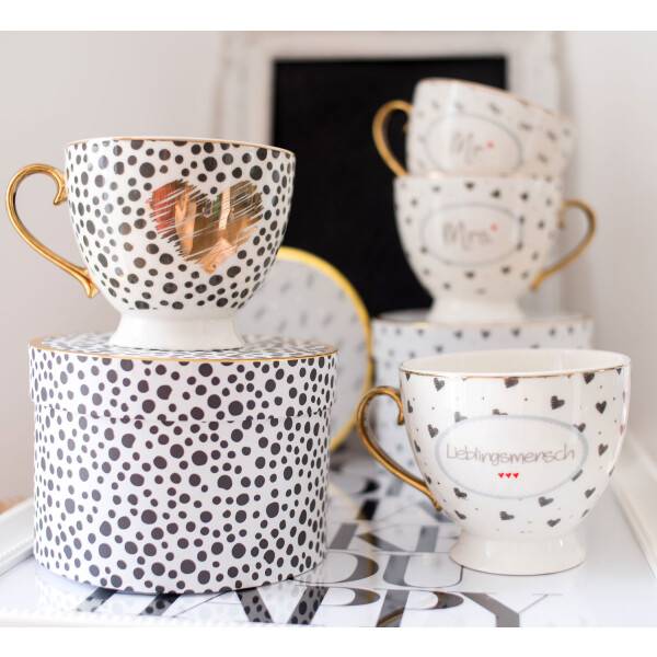Mea Living Tasse mit Golddruck und Goldhenkel im Geschenkkarton "joy" Nur noch ein Tag übrig
