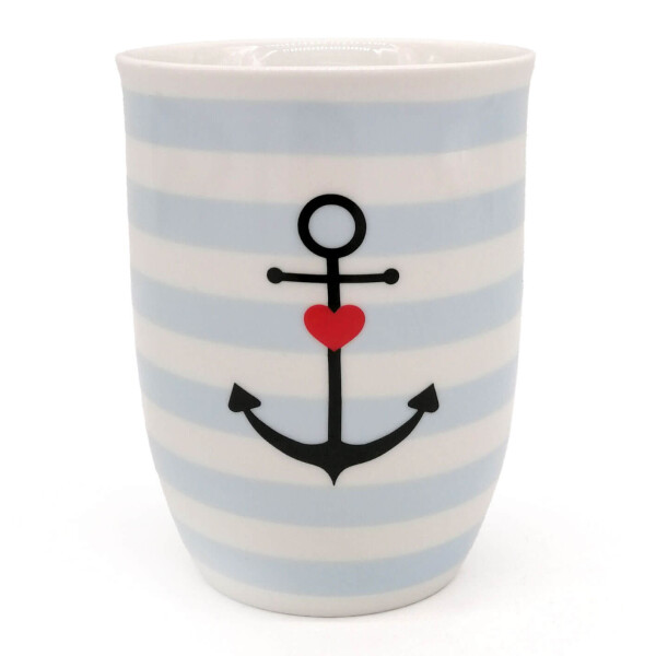 Mea Living Tasse mit Henkel "Anker" blau