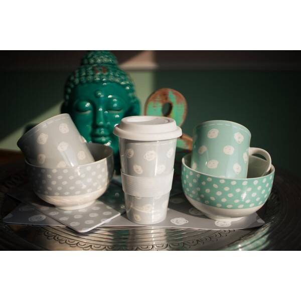 Mea Living Tasse mit Henkel "Punkte grau" Hotsell
