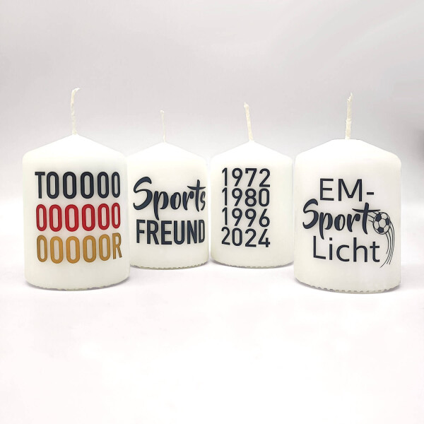 Mea Living Flämmchen, weiß/anthrazit "EM-SPORT LICHT" Fussball EM-Kerze Fabrikverkauf