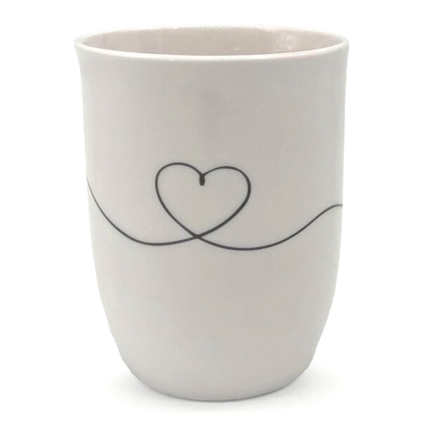 Mea Living Tasse mit Henkel "Herz geschwungen" anthrazit Günstig kaufen