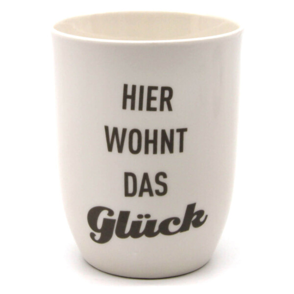 Mea Living Tasse mit Henkel "Hier wohnt das Glück" anthrazit