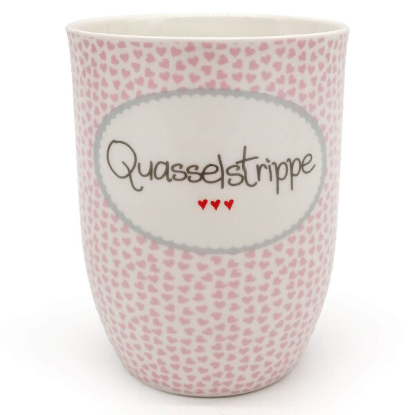 Mea Living Tasse mit Henkel "Quasselstrippe" rosa Große Rabatte
