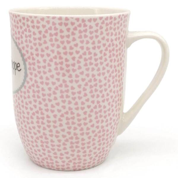 Mea Living Tasse mit Henkel "Quasselstrippe" rosa Große Rabatte