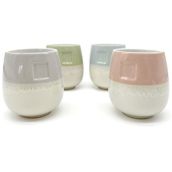 Mea Living Tasse ohne Henkel lasiert , blau, Motiv Anker Riesige Ersparnisse