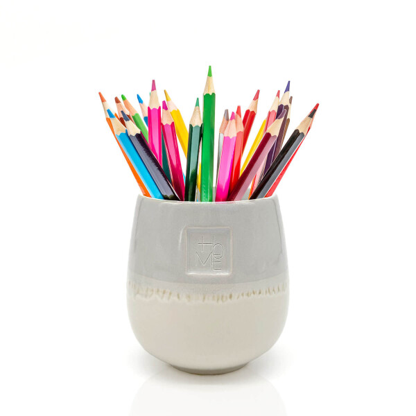 Mea Living Tasse ohne Henkel lasiert , grau, Motiv Home VIP-Rabatte