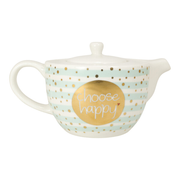 Mea Living Teekanne,Tasse mit Golddruck "choose happy" Begrenzte Freigabe