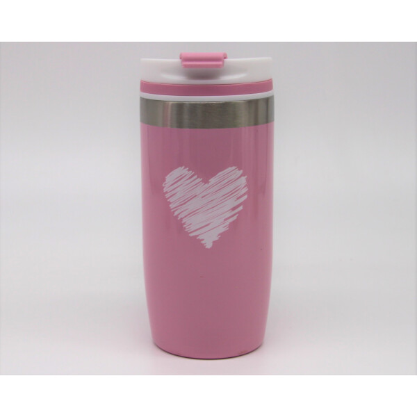Mea Living Thermobecher to Go "Herz" rosa