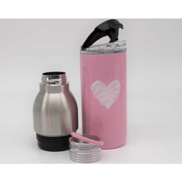 Mea Living Thermoflasche "Herz" rosa Letzter Tag