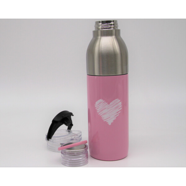 Mea Living Thermoflasche "Herz" rosa Letzter Tag