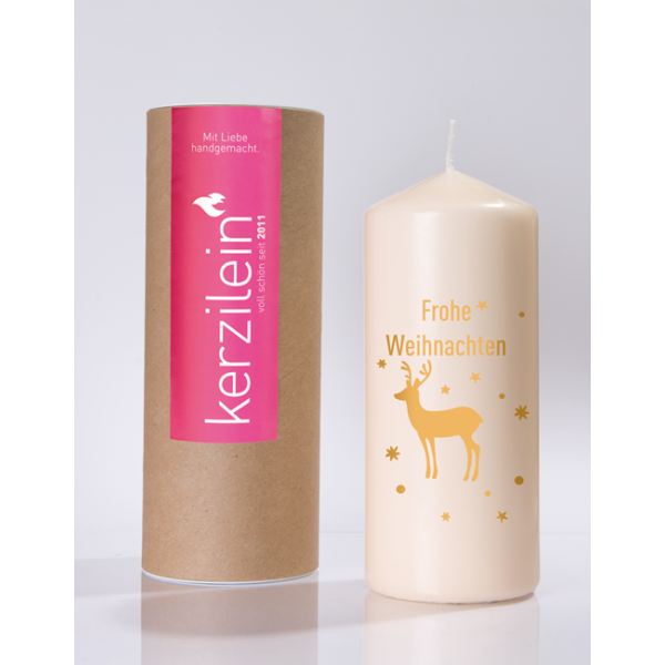 Mea Living Flamme, gold "Frohe Weihnachten Hirsch" Nur für heute