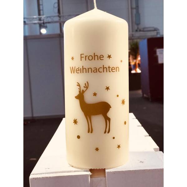 Mea Living Flamme, gold "Frohe Weihnachten Hirsch" Nur für heute