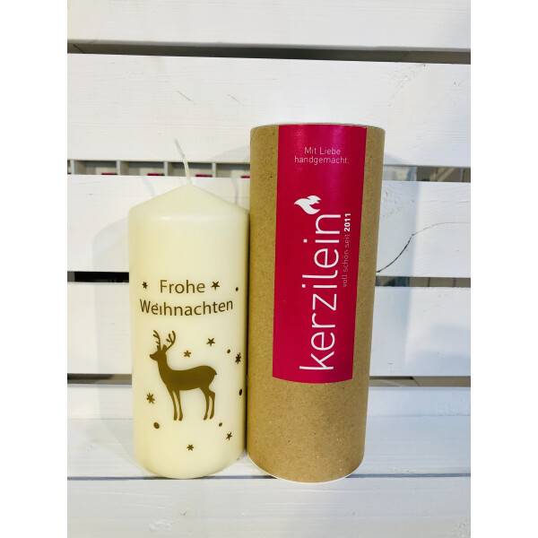 Mea Living Flamme, gold "Frohe Weihnachten Hirsch" Nur für heute
