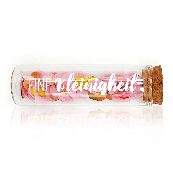 Mea Living Geldgeschenk Röhrchen "EINE KLEINIGKEIT", Weiß mit rosa Konfetti Vierteljährliche Förderung