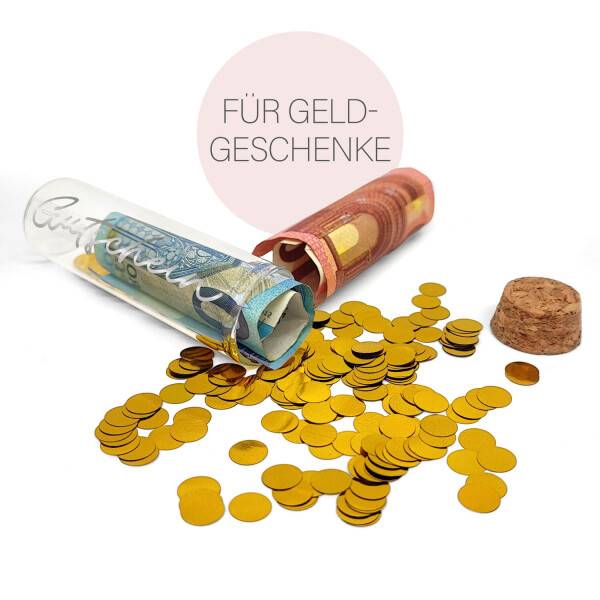 Mea Living Geldgeschenk Röhrchen "GUTSCHEIN" Silber mit goldenem Konfetti Discount Store für neue Produkte