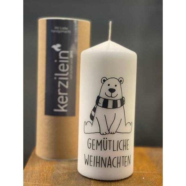 Mea Living Flamme, weiß/anthrazit "gemütliche Weihnachten Bär" Nur noch ein Tag übrig