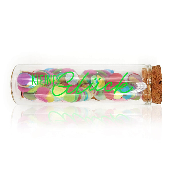 Mea Living Geldgeschenk Röhrchen "KLEINES GLÜCK", Neon Grün mit buntem Konfetti Super Rabatt