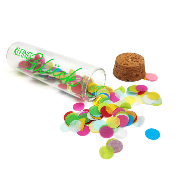 Mea Living Geldgeschenk Röhrchen "KLEINES GLÜCK", Neon Grün mit buntem Konfetti Super Rabatt