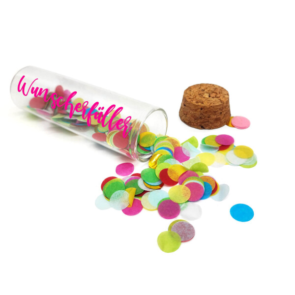 Mea Living Geldgeschenk Röhrchen "WUNSCHERFÜLLER", Neon Pink mit buntem Konfetti 50% Rabatt mit kostenlosem Versand