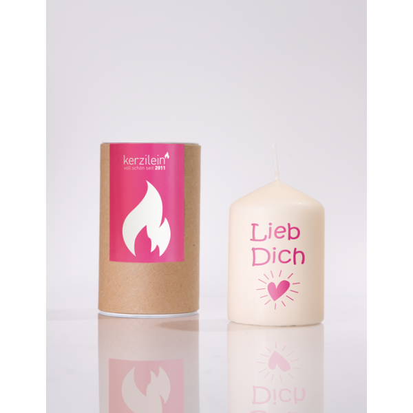 Mea Living Flämmchen, pink "Lieb Dich Herz" Günstiger Verkauf
