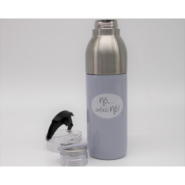 Mea Living Thermoflasche "nö, einfach nö!!" grau Exklusivangebot