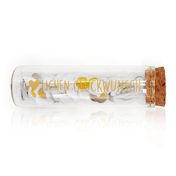 Mea Living Geldgeschenk Röhrchen "HERZLICHEN GLÜCKWUNSCH", Gold mit weißem Konfetti Black Friday