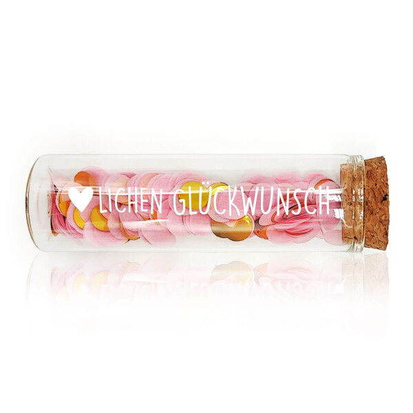 Mea Living Geldgeschenk Röhrchen "HERZLICHEN GLÜCKWUNSCH", Weiß mit rosa Konfetti Cyber Monday