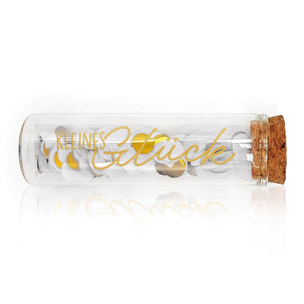 Mea Living Geldgeschenk Röhrchen "KLEINES GLÜCK", Gold mit weißem Konfetti Weihnachtsangebot