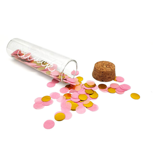 Mea Living Geldgeschenk Röhrchen "KLEINES GLÜCK", Weiß mit rosa Konfetti Osterangebot