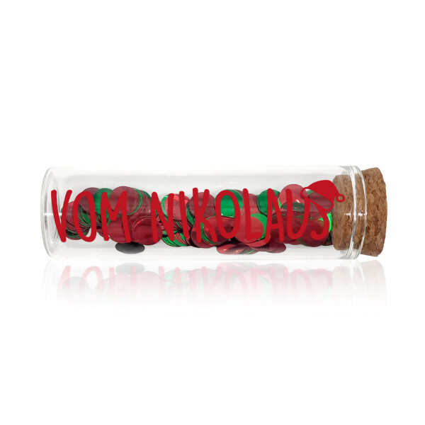 Mea Living Geldgeschenk Röhrchen "VOM NIKOLAUS" Dunkelrot mit rot/grünem Konfetti Top Angebot