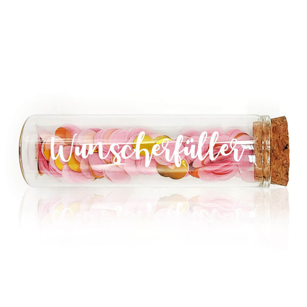 Mea Living Geldgeschenk Röhrchen "WUNSCHERFÜLLER", Weiß mit rosa Konfetti Online Outlet