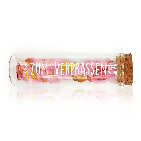Mea Living Geldgeschenk Röhrchen "ZUM VERPRASSEN", Weiß mit rosa Konfetti Exklusive Angebote