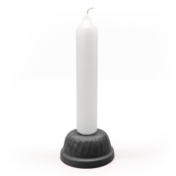 Mea Living Kerzenständer "Gugelhupf" grau, Ø 7,5cm, Kerzenhalter Blitzangebot