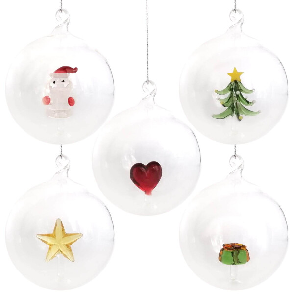 Mea Living Glas-Christbaumkugel mit Tannenbaum Grün 8cm Neueste Stile