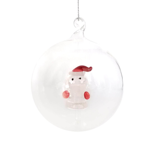 Mea Living Glas-Christbaumkugel mit Weihnachsmann 8cm