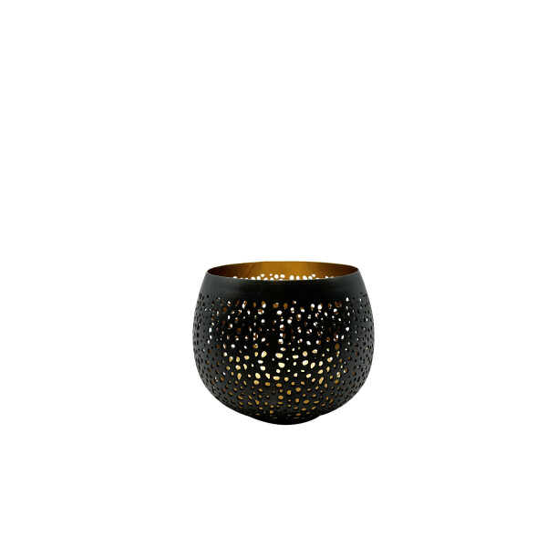Mea Living Goldlicht Ball anthrazit/gold, gelocht 12 cm