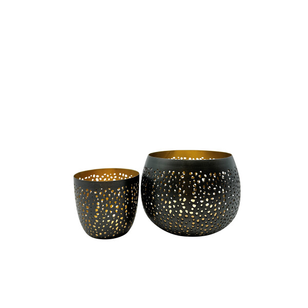 Mea Living Goldlicht Pott anthrazit/gold, gelocht 7,5x8 cm Bis zu 60% Rabatt