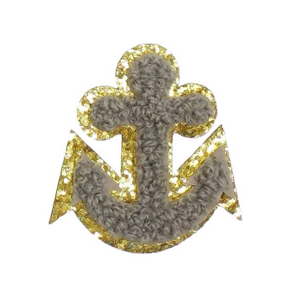 Mea Living Sticker "Anker" grau/gold Glitter