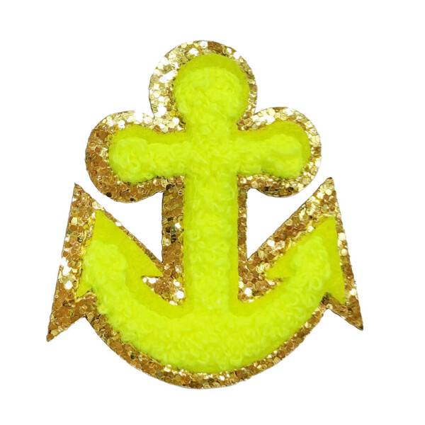 Mea Living Sticker "Anker" neongelb/gold Glitter