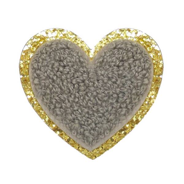 Mea Living Sticker "Herz" grau/gold Glitter