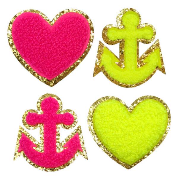 Mea Living Sticker "Herz" neonpink/gold Glitter Meist gekauft